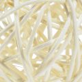 Dekoracja stołu z kulkami z bielonego rattanu, rattan w kolorze kremowym, Ø5cm, 24 sztuki | Floristik24.pl