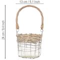 Wisząca ozdoba w kształcie latarenki, metal, szkło, wierzba, Ø13cm, wys.12cm, 2 sztuki | Floristik24.pl