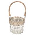 Wisząca ozdoba w kształcie latarenki, metal, szkło, wierzba, Ø13cm, wys.12cm, 2 sztuki | Floristik24.pl