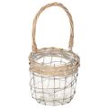 Floristik24 Lampion wiszący, szkło, metal, wierzba, Ø14,5cm, 2 sztuki