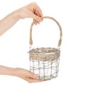 Lampion wiszący, szkło, metal, wierzba, Ø14,5cm, 2 sztuki | Floristik24.pl