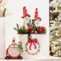 Figurka krasnala do przyklejania, z długą brodą i kapeluszem w kształcie grzyba, dekoracja, 17cm, 2 szt. | Floristik24.pl